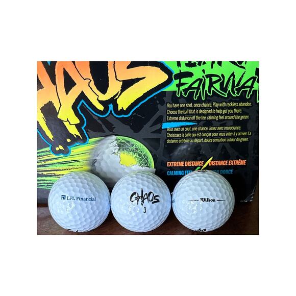 Wilson Chaos White Golf Balls, 24 Pack ( 8 packs of 3) Embossed Company Logo - Picture 4 of 4